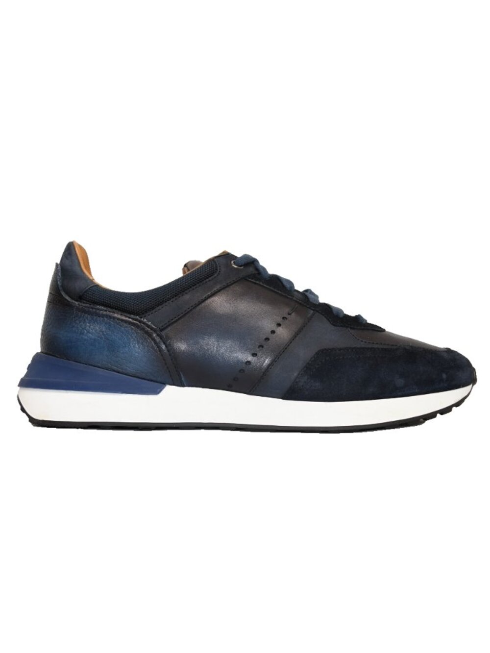 New! Magnanni Men's Azul Leather Sneaker Blue Size 8.5 41.5 M DD563 24748